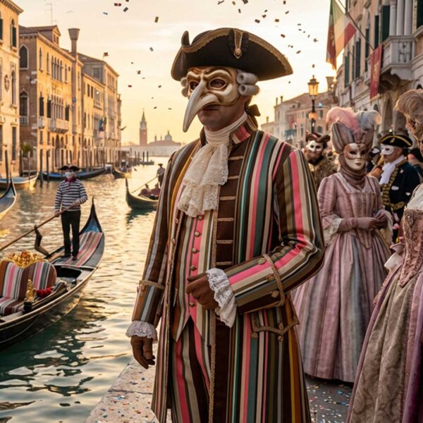 Uomo mascherato durante il Carnevale di Venezia